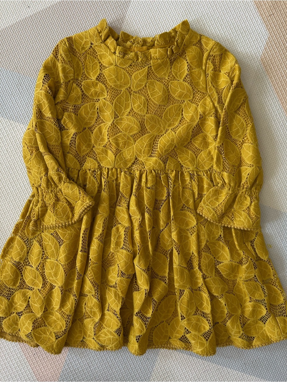 OshKosh B'gosh Mustard Yellow Lace Long-Sleeve Dress